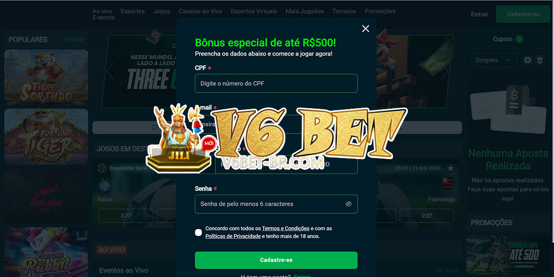 v6 bet registrar